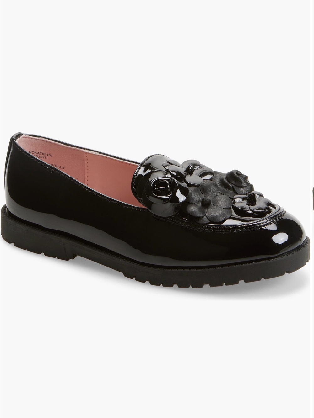 Nordstrom Girls Black Katie Floral Loafers